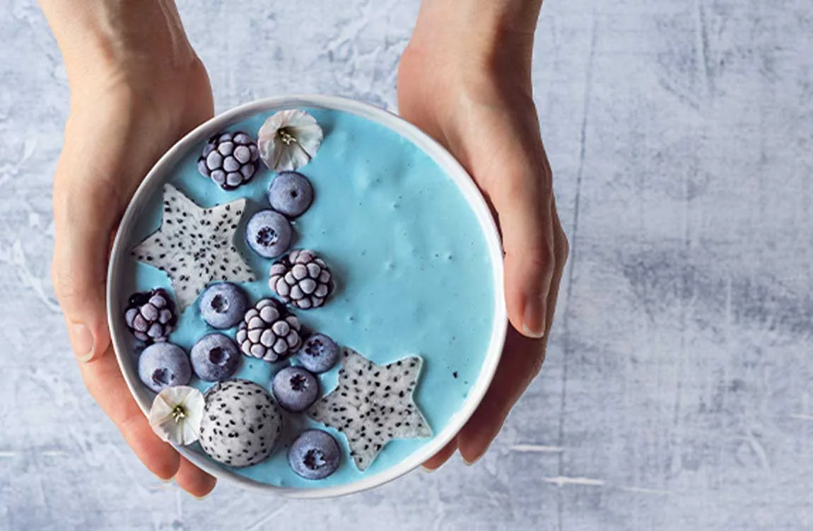 blue acai yogurt bowl
