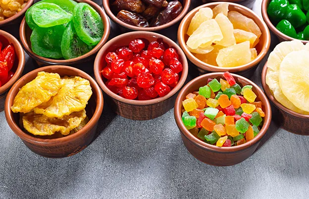 colorful candied fruits