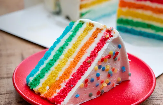 rainbow layered cake