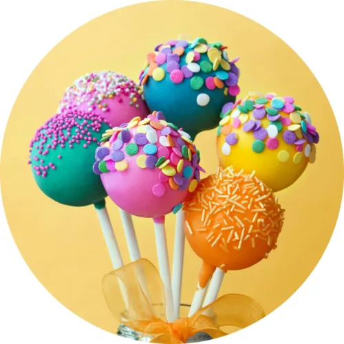cake pops bright and colorful