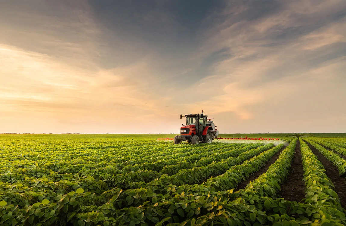 field with tractor