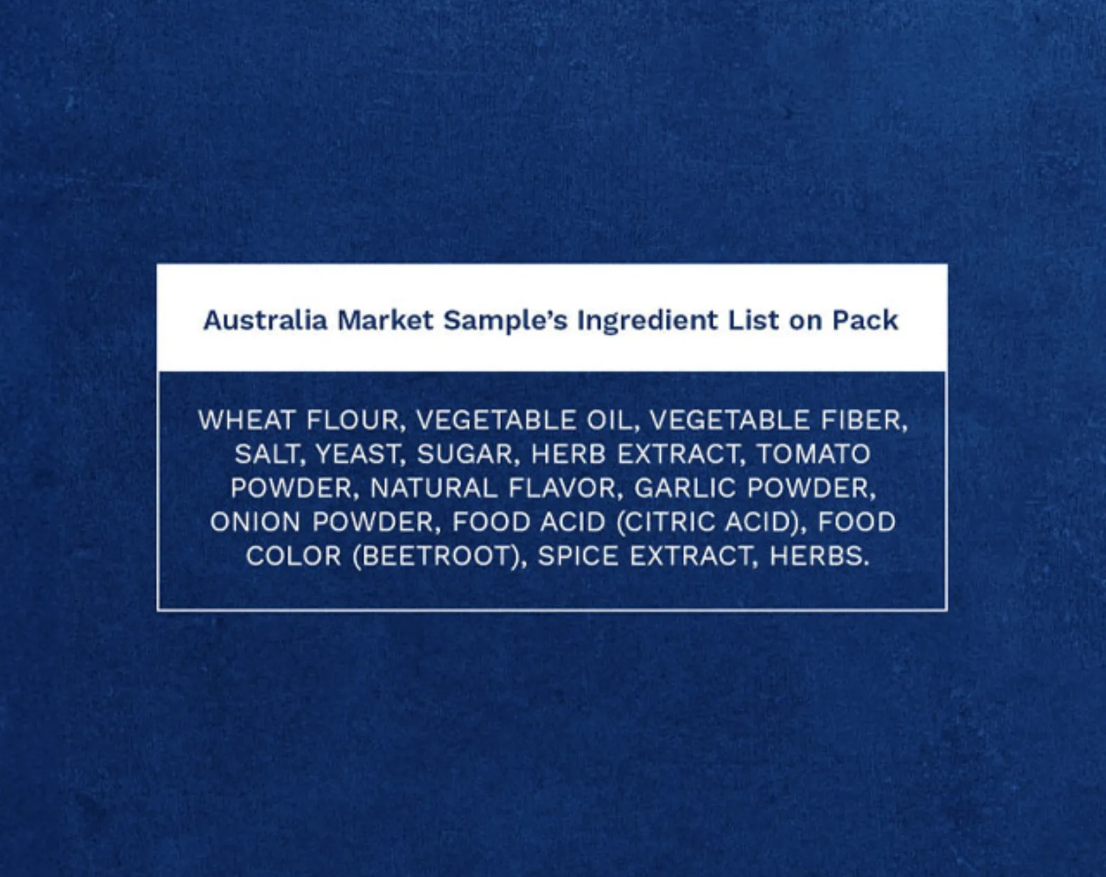 sample ingredient list