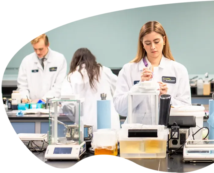 scientists in lab working on natural color solutions
