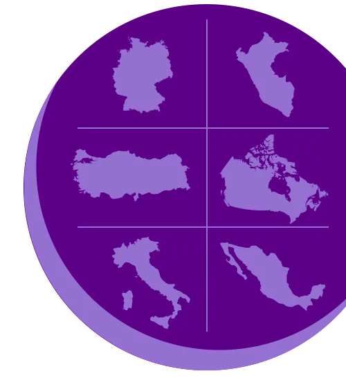 maps of germany, peru, turkey, canada, italy, and mexico