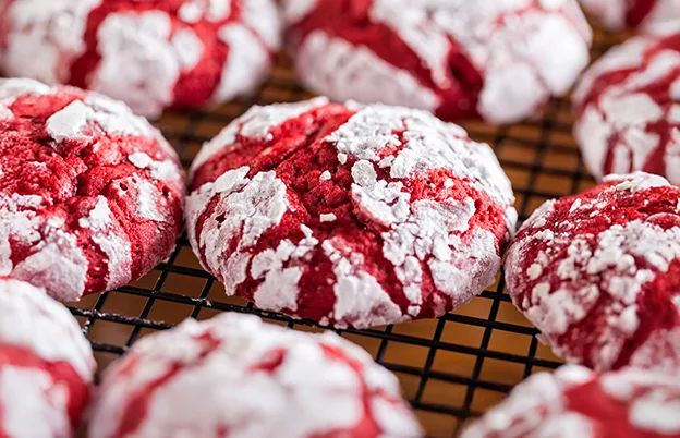 biscoitos de veludo vermelho