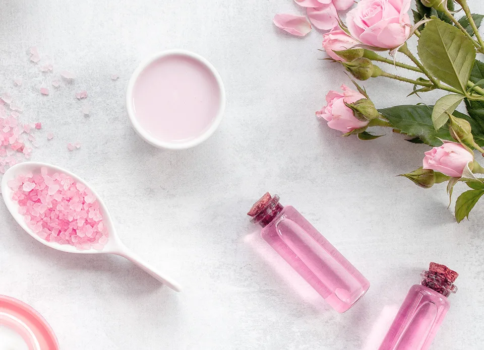 pink salts and oils