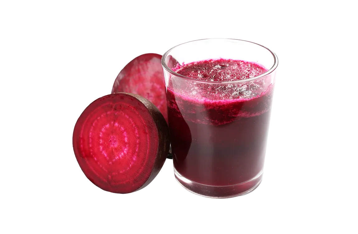 Beet juice with beets on the side