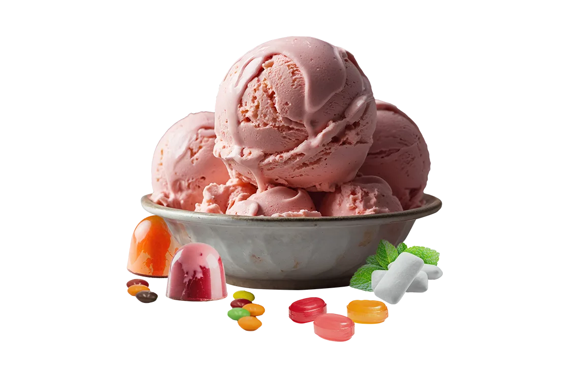 Ice cream, gum and bon bons