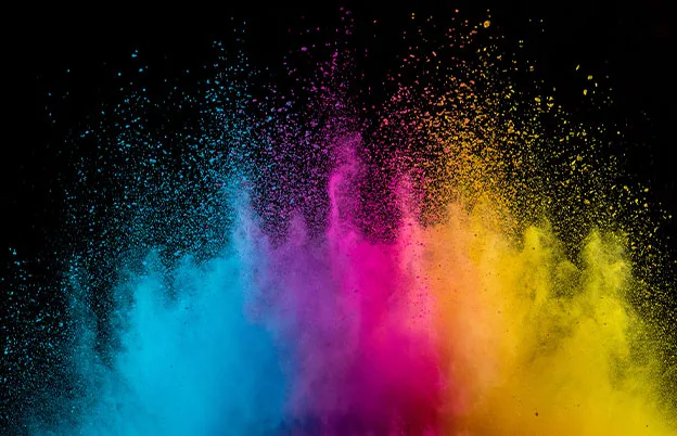 colorful powder explosion