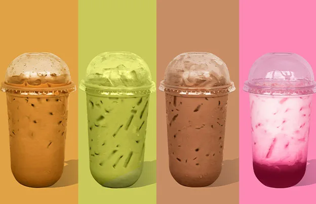 colorful coffee drinks