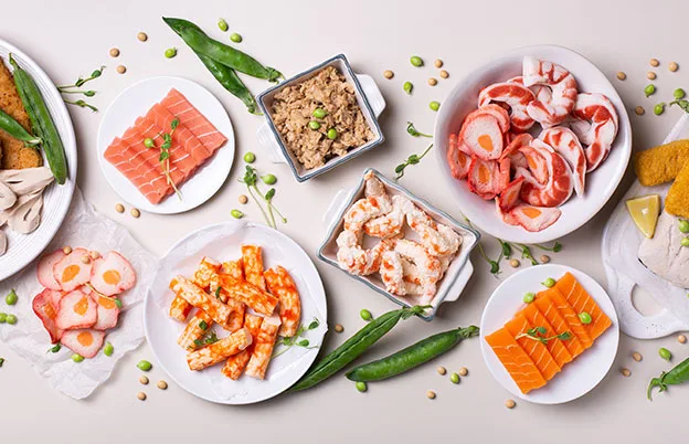 assorted fish dishes