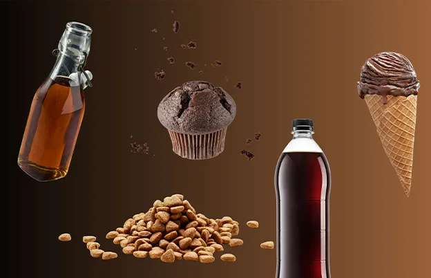 brown snacks and beverages