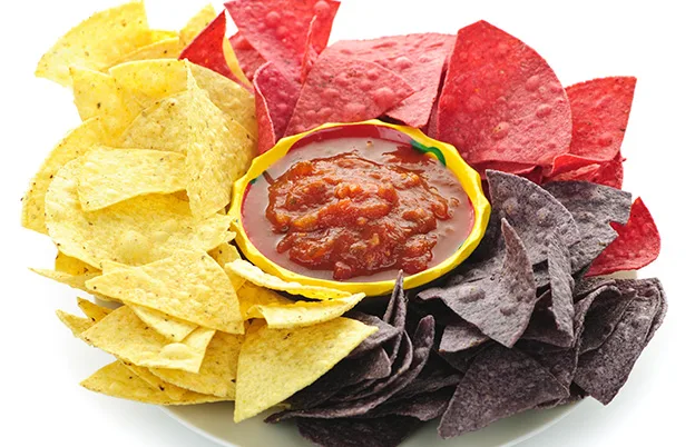 colourful tortilla chips