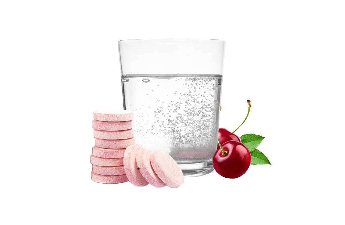 Cherry Effervescent Tablet With Drink