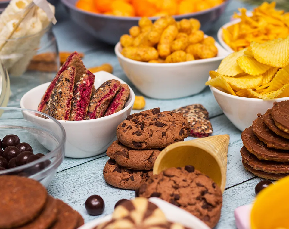 multicolor snacks on the table