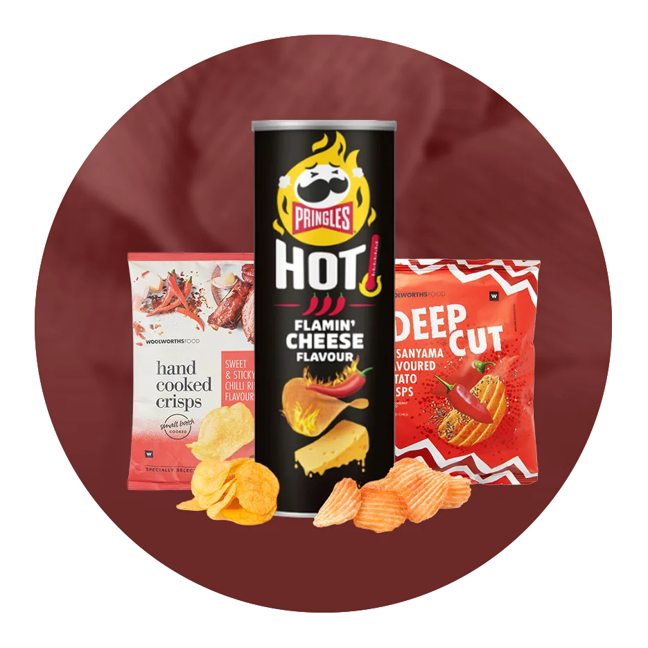 Spicy snacks, potato crisp, potato chips