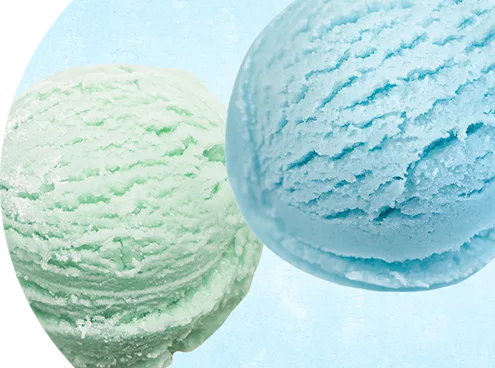blue and green icecream