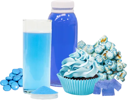 blue food and beverages