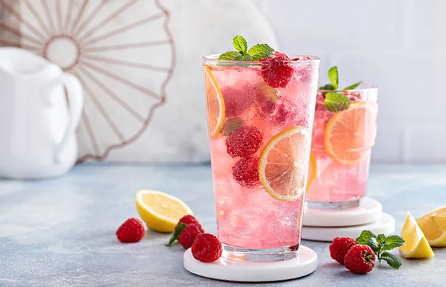 pink raspberry beverage
