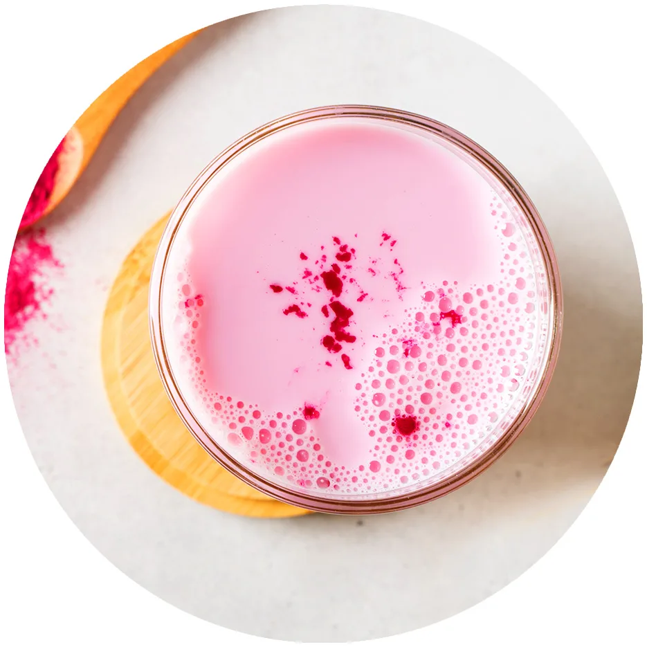 pink matcha drink