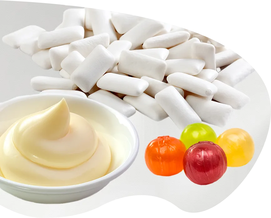 mayonnaise, panned candy, white gum