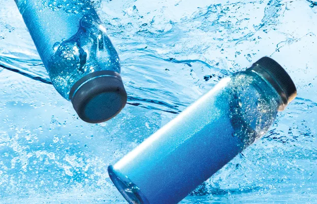 marine blue natural blue drinks in water