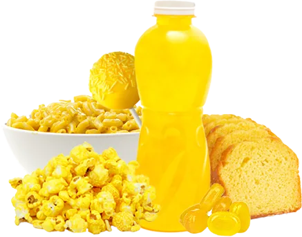 yellow food and beverages