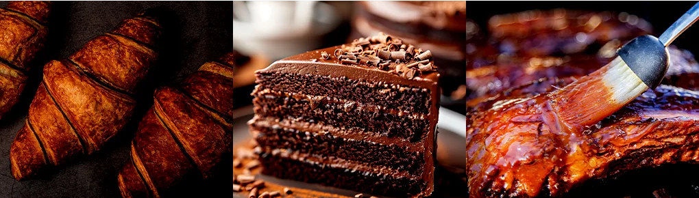 crossiants and cakes collage