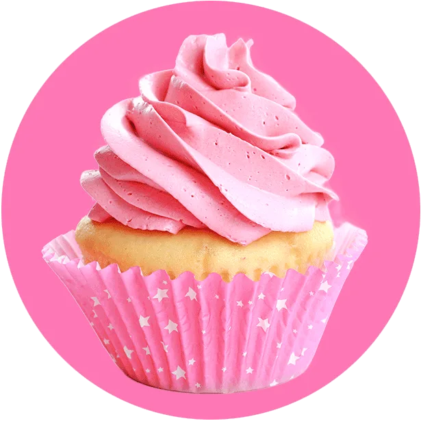 pink frosted cupcake