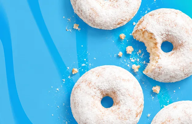 donuts on blue background