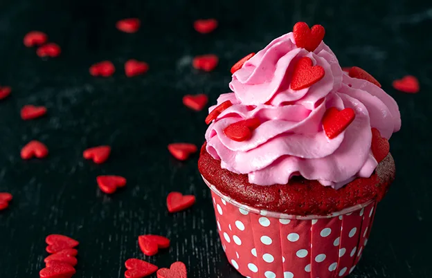 pink valentines cupcake