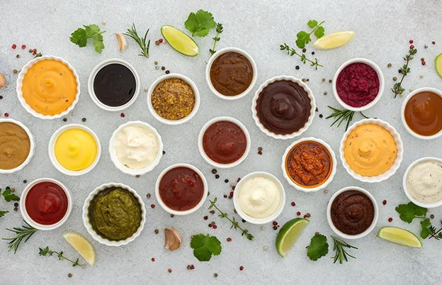 sauces in bowls