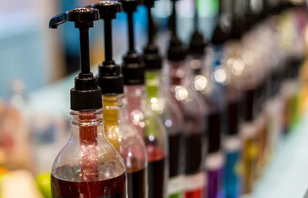 syrup bottles with pumps