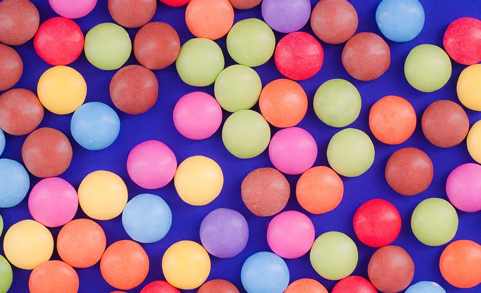 rainbow of colorful candies