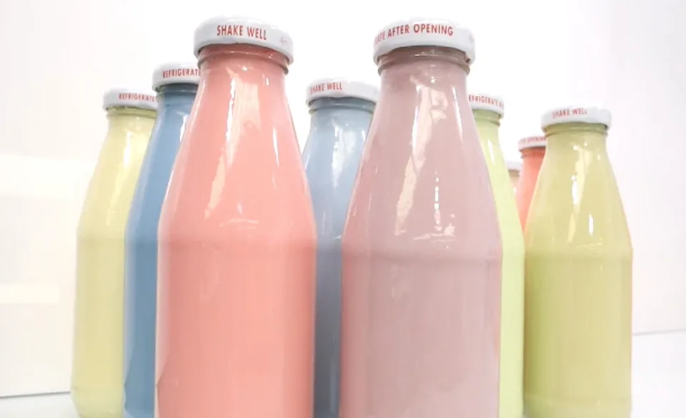 colorful dairy drinks