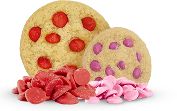 Cookies with Red and Pink Chocolate Chips