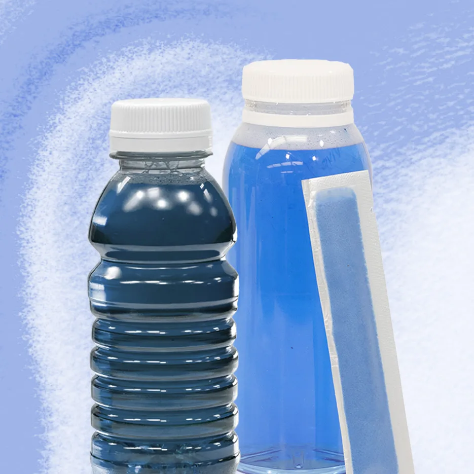 blue drinks and powder for drinks