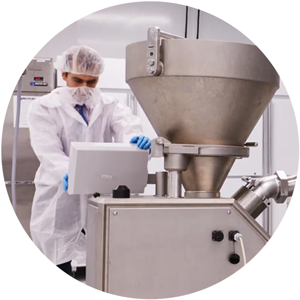 worker in facility checking quality