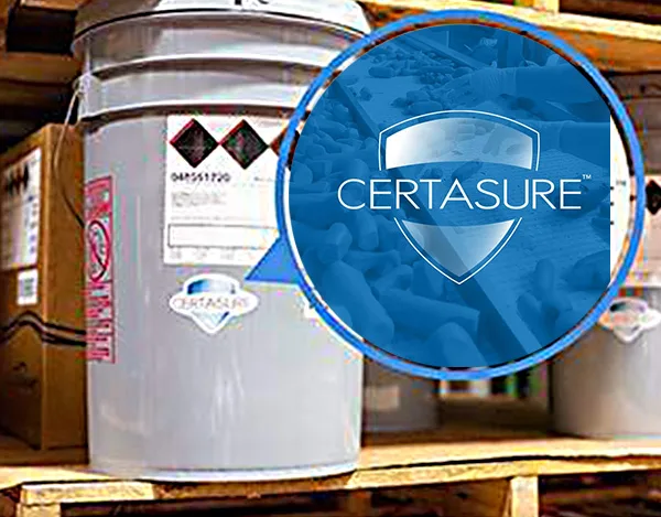 certasure label on product