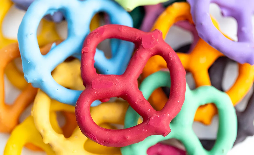 colored pretzels