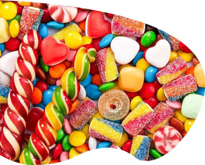 hard and chewy colorful candy