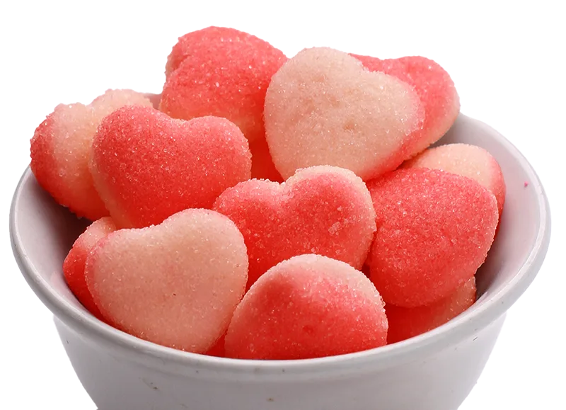 red heart shaped candies