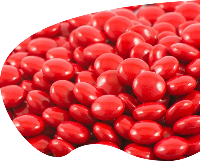 red coated chocolate candies