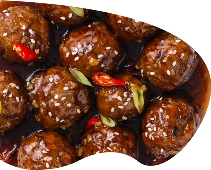 meatballs in a brown sauce