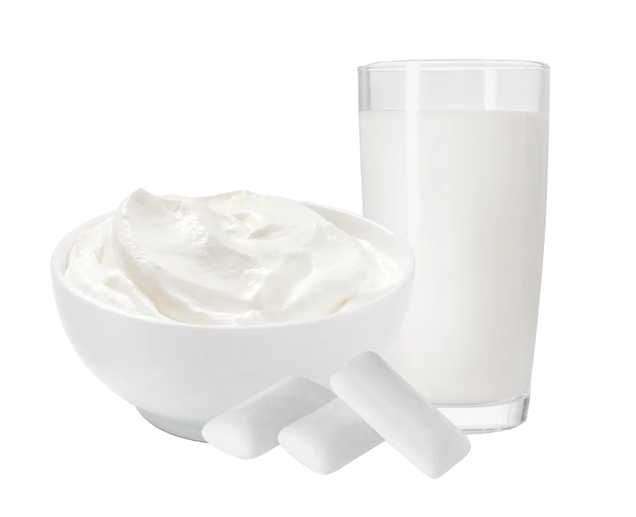 sour cream, mints, and milk