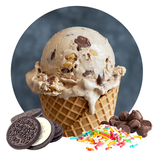 chocolate chip cookie dough ice cream with inclusions