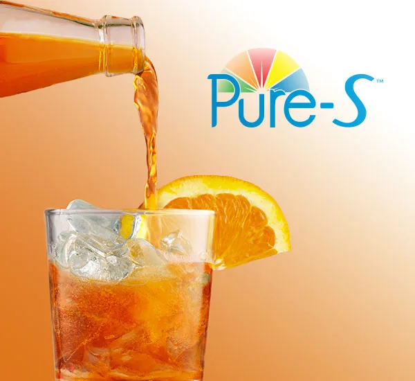 orange soda with pure-s logo
