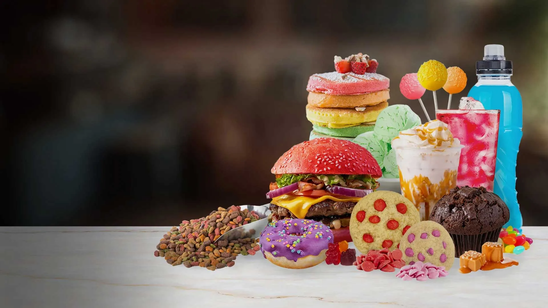 Sensient Colorful Collage of Food & Beverages