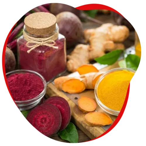 beet powder with tumeric powder