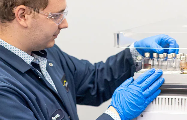sensient employee working on natural colors in lab